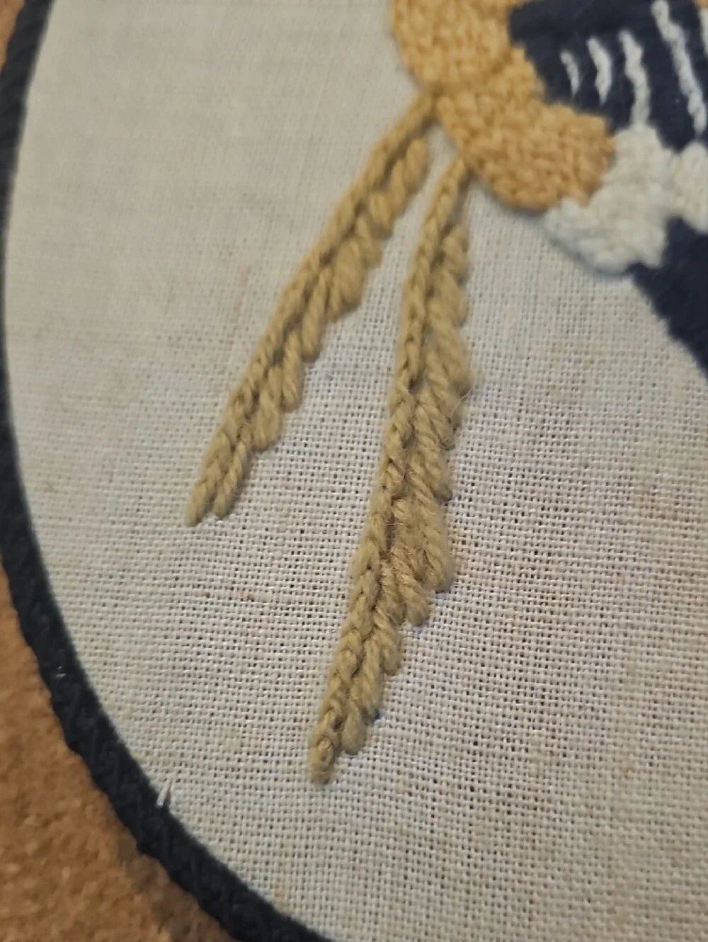 Hand-Embroidered Bird Oval Art - Picture 3 of 8